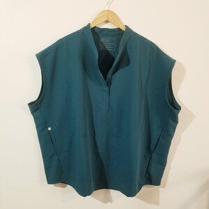 FIGS Women’s Rafaela Oversized Scrub Top – Sleeveless – 3XL – Teal Green Blue